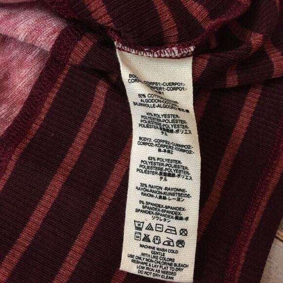 NWT Free People Piper Twofer Long Sleeve Tee – Washed Red Combo - Small - Picture 14 of 15